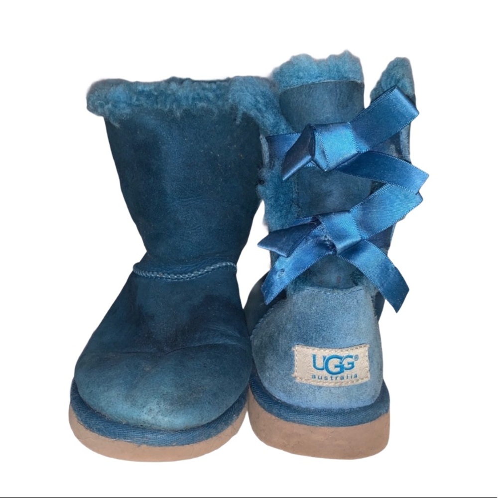 UGG Girls Boots Blue with Bows On Back